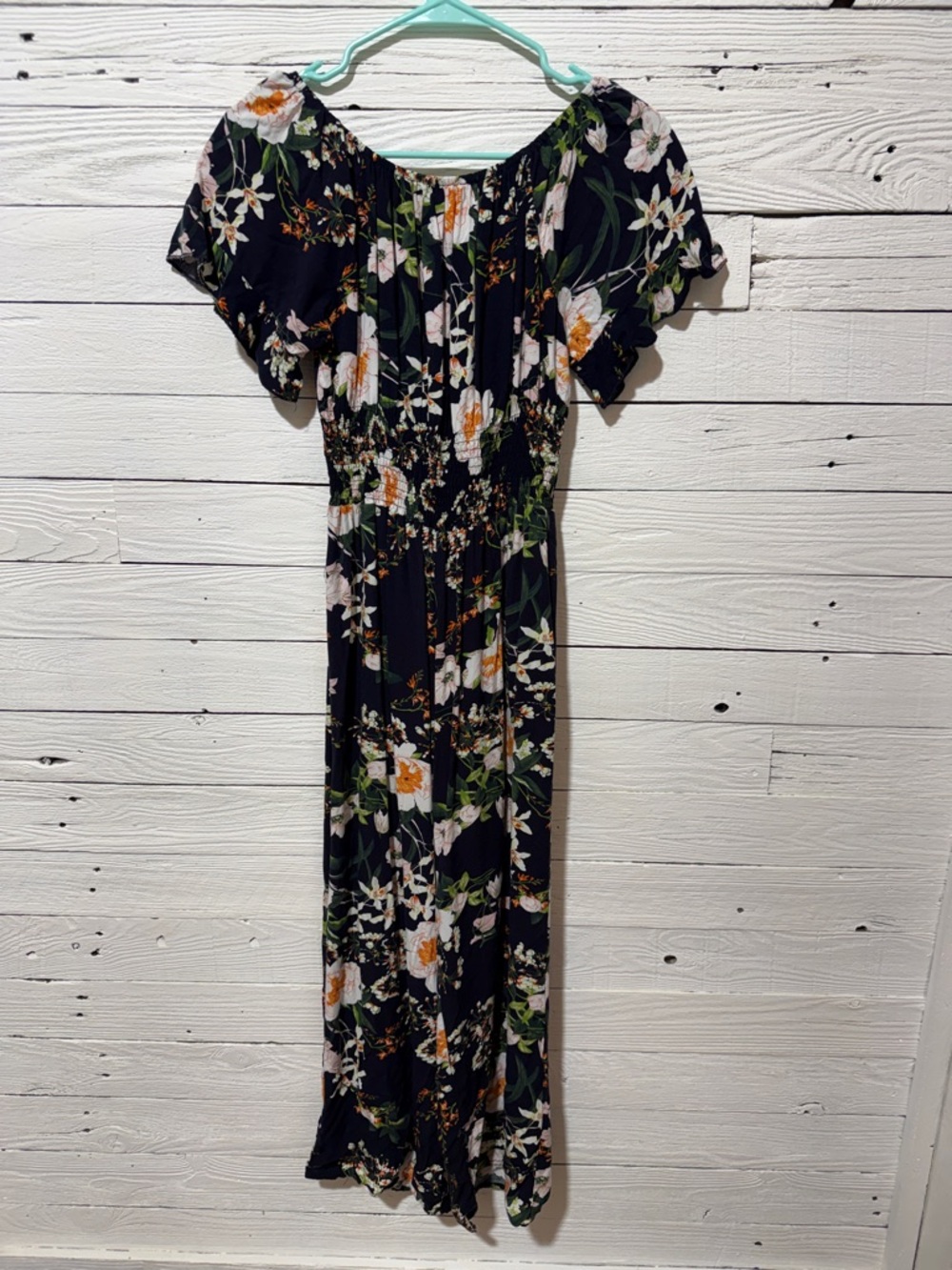Floral Off-Shoulder Jumpsuit in Black